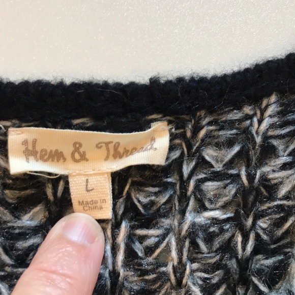 Hem & Thread Large Vest Black White Gray - Picture 3 of 8